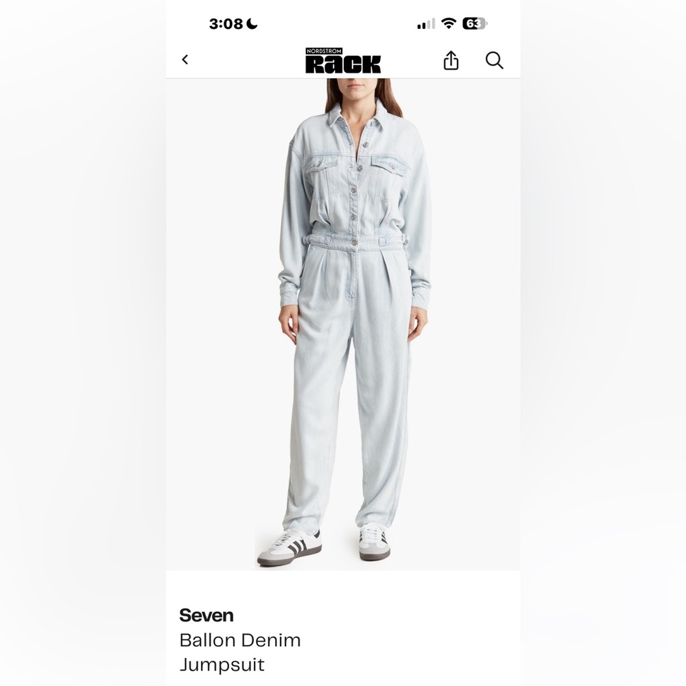 NWT…Steven Madden Light Blue Denim Jumpsuit Sz M